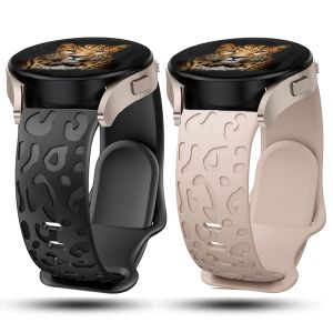Engraved Strap For Samsung Galaxy Watch 6/4/classic/5/pro/3/Active 2 Leopard silicone Bracelet Huawei gt 2 2e 18mm 20mm Band