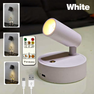 Rechargeable LED Wall Light Dimmable 3 Colors Control Cordless Wall Sconce Magnetic Rotating for Bedroom Hallway Reading Lamp