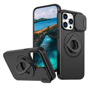 Stand Holder Armor Magnetic for Magsafe Case for iPhone 15 14 13 12 11 Pro Max 15Plus X XS XR 7 8 Push Pull Slide Camera Cover