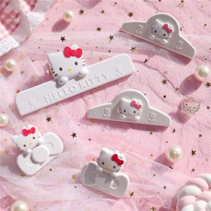 Sanrio | Genuine Sanrio Hello Kitty Magnetic Sealing Clip Cartoon Kt Cat Snack Moisturizing Clamp Kawaii Home Message Clips Girls Gifts