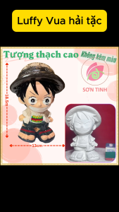 Tượng thạch cao Luffy Vua hải tặc M60 (Không kèm màu) Bé Tô Màu Tô Tượng
