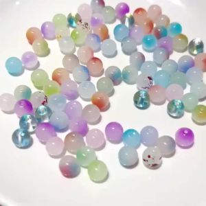 8mm Gradient Round Glass Beads Multicolor Loose Spacer Beads DIY Handmade Bracelet Necklace Earrings Jewelry Making Supplies