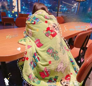 Thickened Cartoon Pencil Blanket Office Nap Sofa Cover Blanket Student Dormitory Air Conditioner Cover Blanket Warm Fleece
