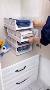 Stackable Clothers Folding Storage Rack Clothers Layered Partition Shelf With Dress Storage Organizer for Home Storage Tools