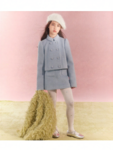 LOVESASAKIDS | Refreshing Blue Tone Set Quilted Warm Wool Outfit