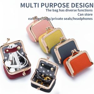 Genuine Leather Small Diamond Ring Jewelry Coin Purse Jewelry Bag Womens Mini Portable Lipstick Bag