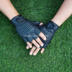 Sarung Tangan Motor Kulit Setengah Jari Ywaves