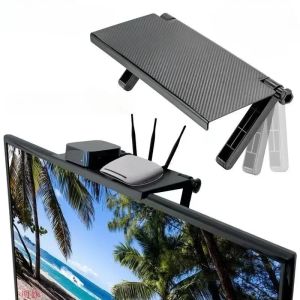ABS Media Console Shelf Solid Panel Design Router Set Top Box TV Accessories Organizer Sturdy Entertainment Center Stand