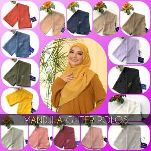 Seri Essential Scarf Polos Basic Mandjha Ivan Gunawan Muslim Hijab Segi Empat Voal Glitter 0riginal
