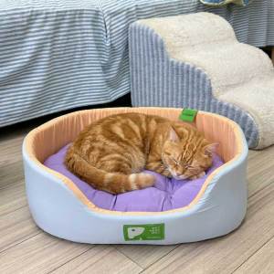 Lovinland Pet Deep Surrounding Pet Sofa Bed All Season Universal Double Filling Spacious Washable Cat Nest with Non Slip Bottom Comfortable Soft Pet Bed for Cats Dog