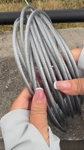 ลวดสลิง 4 มม. ยาว 3-15 เมตร เชือกตากแดด ราวตากผ้ากลางแจ้ง ในร่ม แขวนเสื้อผ้า - PVC ลวดสลิง เชือกเสื้อผ้า