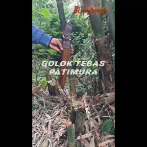 Golok Tebas Model Patimura - Baja Sarung Kayu Senokeling Songket