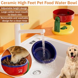Cervical Protection Dog Bowl Protective Cervical Spine Drinking Feeding Bowl for Pet High Feet Pet Food Water Bowl