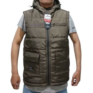 Rompi Kicksoogar Original Motor Padded Tahan Angin dengan Tudung - Warna Olive