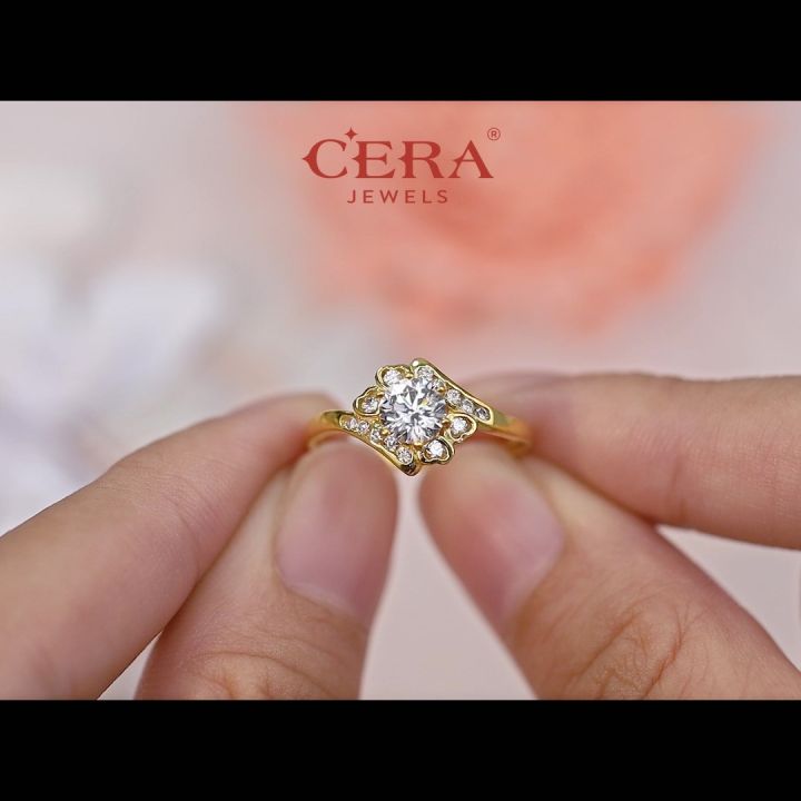 Cera 916 Gold Rings Blushing Love Ring S9059