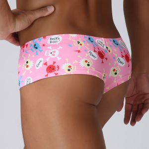 กางเกงบ็อกเซอร์ชาย กางเกงในชายเซ็กซี่ บราซิลเลียน บ็อกเซอร์ชอร์ต ชุดชั้นในชาย กระเป๋าใส่จู๋ กางเกงบ็อกเซอร์ฮาโลวีนลายหัวกะโหลกตลก