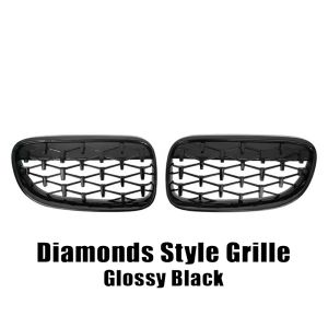 XVIP | XVIP Silver Diamonds Style Front Bumper Grilles For BMW 3 Series E92 E93 2010-2013 328i 335i Double Line Style Dual Slats Grills