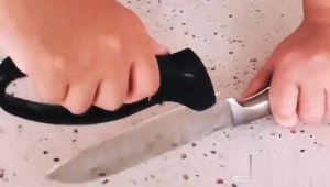 Kitchen Knife Sharpeners Handheld Knife Scissor Sharpener Stainless Steel Quick Scissors Sharpener Manual Sharpener Tool