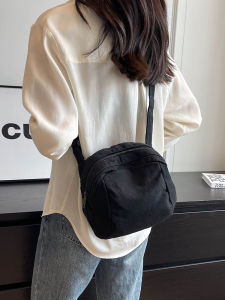 Casual Korean-Style Crossbody Bag for Women Lightweight Denim Material Simple Design Mobile Phone Bag Fashionable Single Shoulder Tote