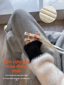 JIANGLU | Quần ống rộng bằng vải nỉ dày cạp cao cho nữ mùa thu đông rộng rãi thoải mái quần dài ống rộng cỡ lớn