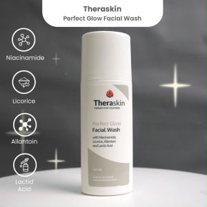 Theraskin BPOM Perfect Glow Facial Wash - Sabun Wajah Cair Glowing untuk Kulit Kusam dan Noda Bekas Jerawat dengan Niacinamide Licorice dan Lactic Acid