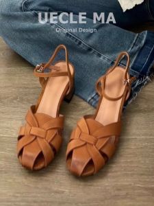 MASHUJIA | Leather High Heel Sandals