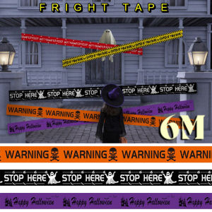 YESPERY 600cm Halloween Decoration Caution Tape Signs Halloween Prop Window Party Danger Warning Lline Halloween Decor Fright Tape Bundle