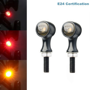 E24 Retro Motorcycle Turn Signal LED Light Flashing Indicator Tail Brake Light 8mm For Harley Yamaha Cafe Racer Bobber Chopper