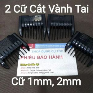 Cữ Tông Đơ Tông Đơ Cắt Tóc Đặc Biệt. Bộ 4 Cữ 1mm 2mm Và 2 Cữ Chéo Cắt Hai Bên Tai.(Ảnh thật)