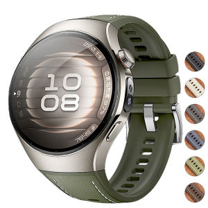 Luxury Leather Strap For Huawei Watch 5 46MM No Gaps Rubber Band For Huawei Watch 5 42mm Business Quick Release Band