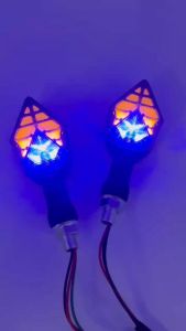 ไฟเลี้ยว มอเตอร์ไซค์ สี น้ำเงิน/เหลือง ราคา 1 คู่ ส่งจากกรุงเทพ AC-0151