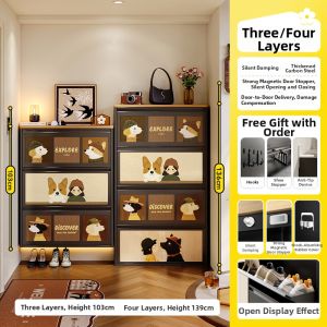 MEISD | Slender Vintage Style Entryway Shoe Cabinet