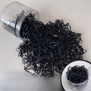 Black Thickened Disposable Hair Ties for Women Simple Leather Cover Hair Bands Fashionable Hair Accessories Korean Style