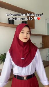 HIJAB SEKOLAH SPORTY JAIN SD SMP SMA OLAHRAGA HIJAB INSTAN BERGOPOLOS PET ANTEM TERLARIS