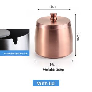 High-grade Large-capacity Anti-fly Ash Windproof High Ashtray Stainless Steel Household