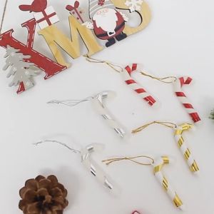 12-36Pcs Merry Christmas Candy Cane Ornaments Christmas Tree Hanging Pendant Crutches New Year Navidad Home Decoration Kids Xmas Gifts Toys Indoor Outdoor Party Supplies