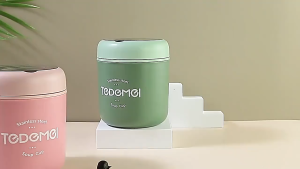 530ML Stainless Steel Insulated Food Jar TODEMOI with Soup Cup and Spoon Set in Green and Blue Colors