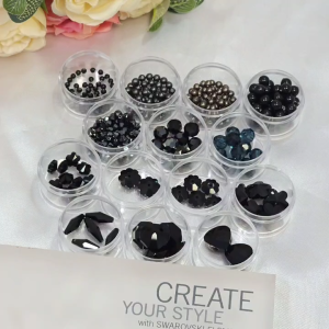 คริสตัลมุก สวารอฟสกี้ Swarovski สีโทนดำ ขนาด 3 6 8 101214 มิล สำหรับร้อยสร้อยเครื่องประดับ DIY ไว้ทุกข์ ไว้อาลัยพระพันปี พร้อมส่ง