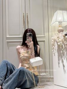 New Chinese Style Embroidered Iris Oil Painting Top Womens Vintage Washed Denim Wide Leg Pants Fashion Set Summer 2024