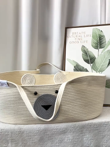 Gear Aid การทอเชือกฝ้าย ตะกร้าใส่เปลเด็ก แบบพกพาพับได้ เปล สไตล์เรียบง่าย เปลเด็กพกพาสำหรับออกไปเที่ยว (ไม่รวมเสื่อ)