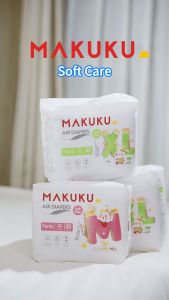 MAKUKU Advance Super Absorbent and Quick Dry Soft Care Diaper Pull-up Baby Pants Medium to XXXLarge Bundle of 2 with Disposal Locking Pocket Diaper