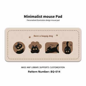 KALLDUN | Cute Black Cat Cartoon Vintage Large Keyboard Mat