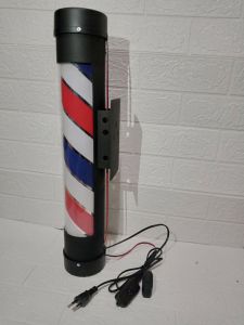 lampu barbershop tempel dinding barberpole berputar murah meriah