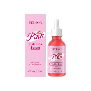 EELHOE Pink Lip Serum Pink lip care essence moisturizes dry lips daily reduces lip lines and makes the skin hydrated and lustrous Lip Care