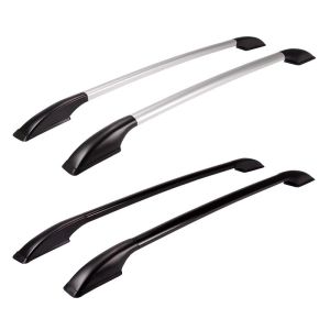 1pair Universal Roof Rail Steel Black/Silver 1.3m Aluminum Alloy Non Perforated Roof Rack