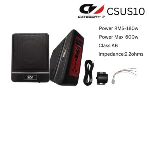 Original Category 7 10" Active Slim Subwoofer 600W Max Power Universal Underseat Subwoofer