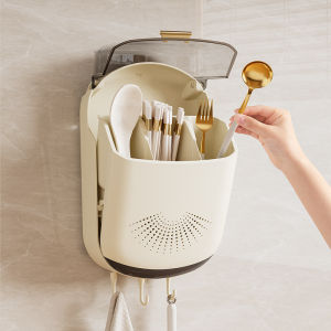 Multi Wall Mount Utensil Rack Detachable Organizer with Dustproof Cover