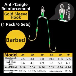 Quick Attach Short Subline Anti-Tangle Fishing Hook 8cm