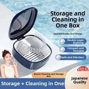 KUWUBIANJING | Portable Soak and Clean Orthodontic Retainer Storage Box
