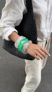Ingemark | Ingemark Y2K Transparent Resin Acrylic Bangles for Women New Trend 2025 Boho Irregular Geometric Wide Bracelet Charms Jewelry